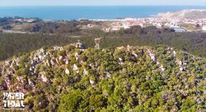 Vista aerea do monte de são bras, Nazaré Portugal